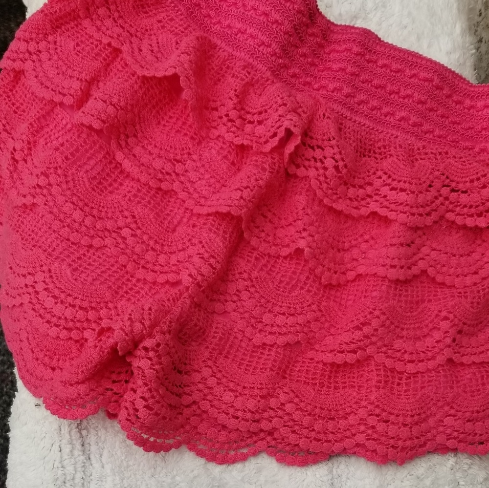 Lace overlay shorts, hot pink, ML, Yasada - Picture 2 of 6